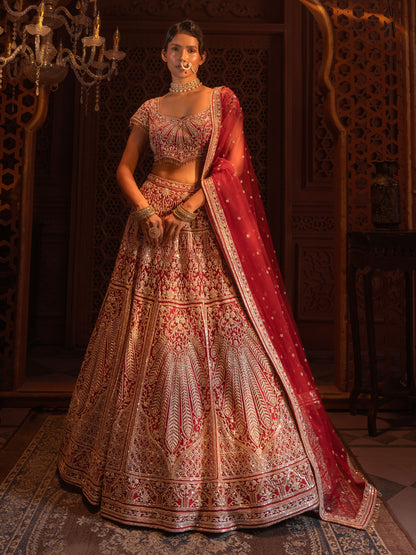 Red Bridal Lehenga Set