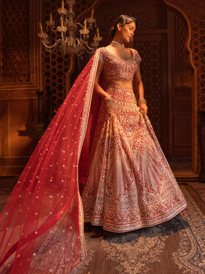 Red Bridal Lehenga Set