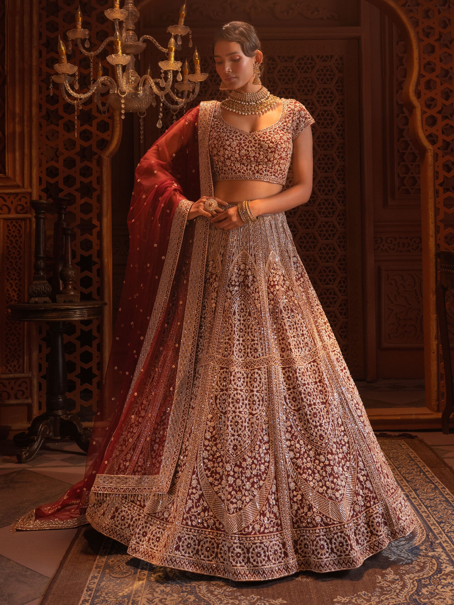 Maroon Bridal Lehenga Set