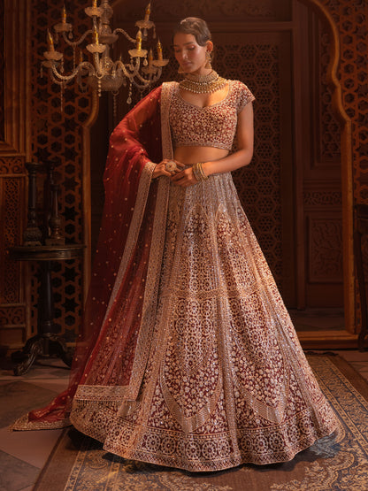 Maroon Bridal Lehenga Set