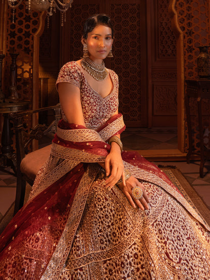 Maroon Bridal Lehenga Set