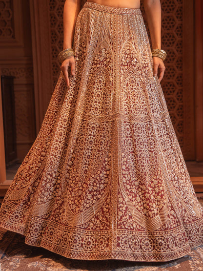 Maroon Bridal Lehenga Set