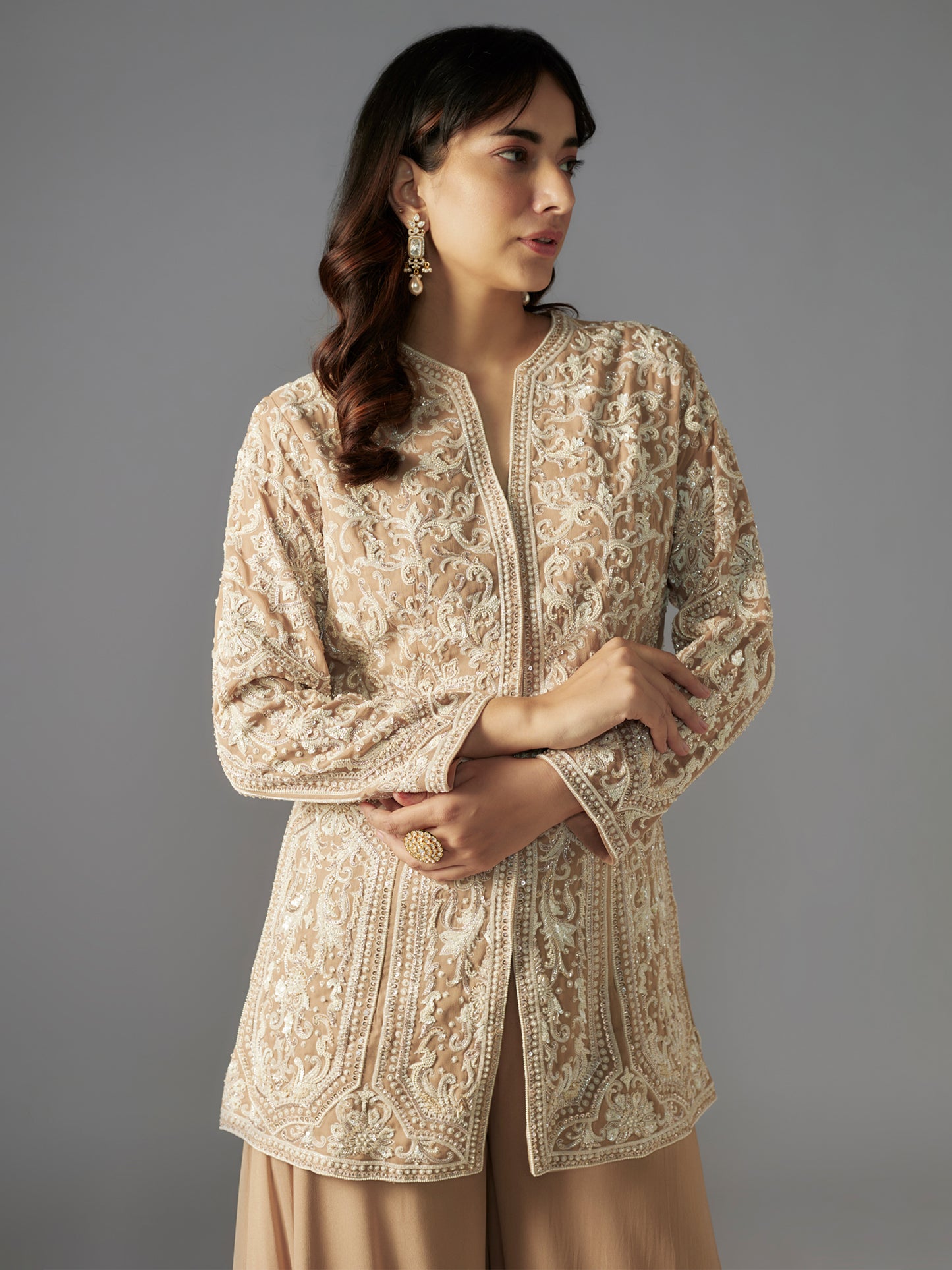 Nude Mandala Georgette Sharara Set