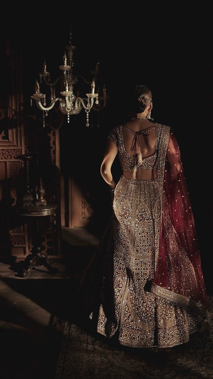 Maroon Bridal Lehenga Set